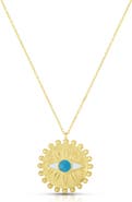 SPHERA MILANO 14K Gold Plated Evil Eye Pendant Necklace