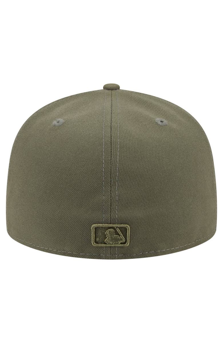 New Era Men's New Era Olive New York Yankees Color Pack A-Frame 59FIFTY Fitted Hat, Alternate, color,