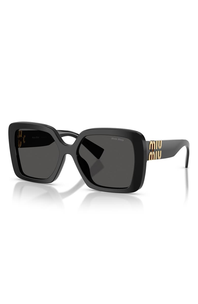 Miu Miu 56mm Butterfly Sunglasses, Alternate, color, Black/ Dark Grey