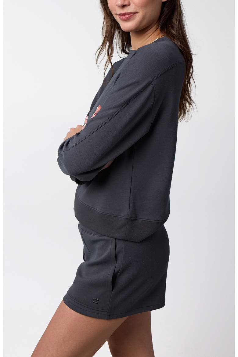 Women's Active Lifestyle You Know You Play Cropped Crew Sweatshirt, Alternate, color, Black Onyx