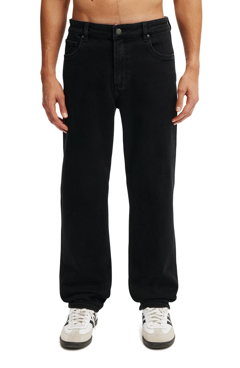 Cotton On Men's Loose Straight Jean, Main, color, Roan Black