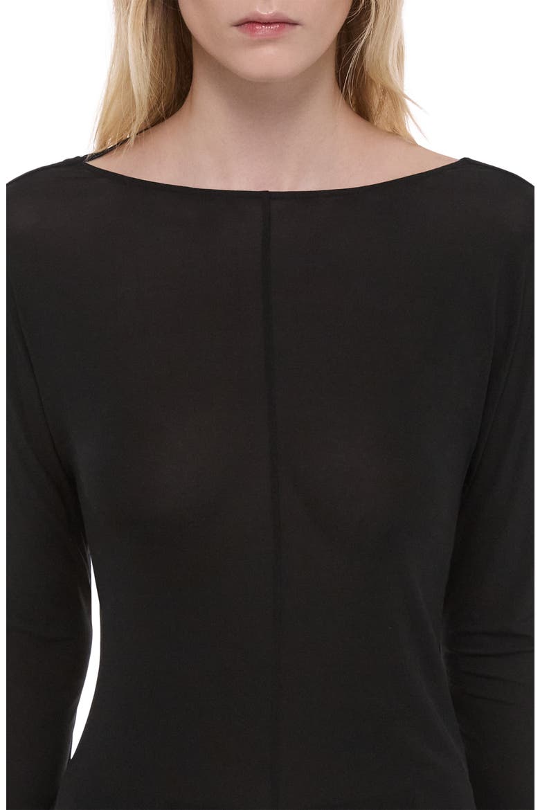 Cowl Back Long Sleeve Top, Alternate, color, BLACK