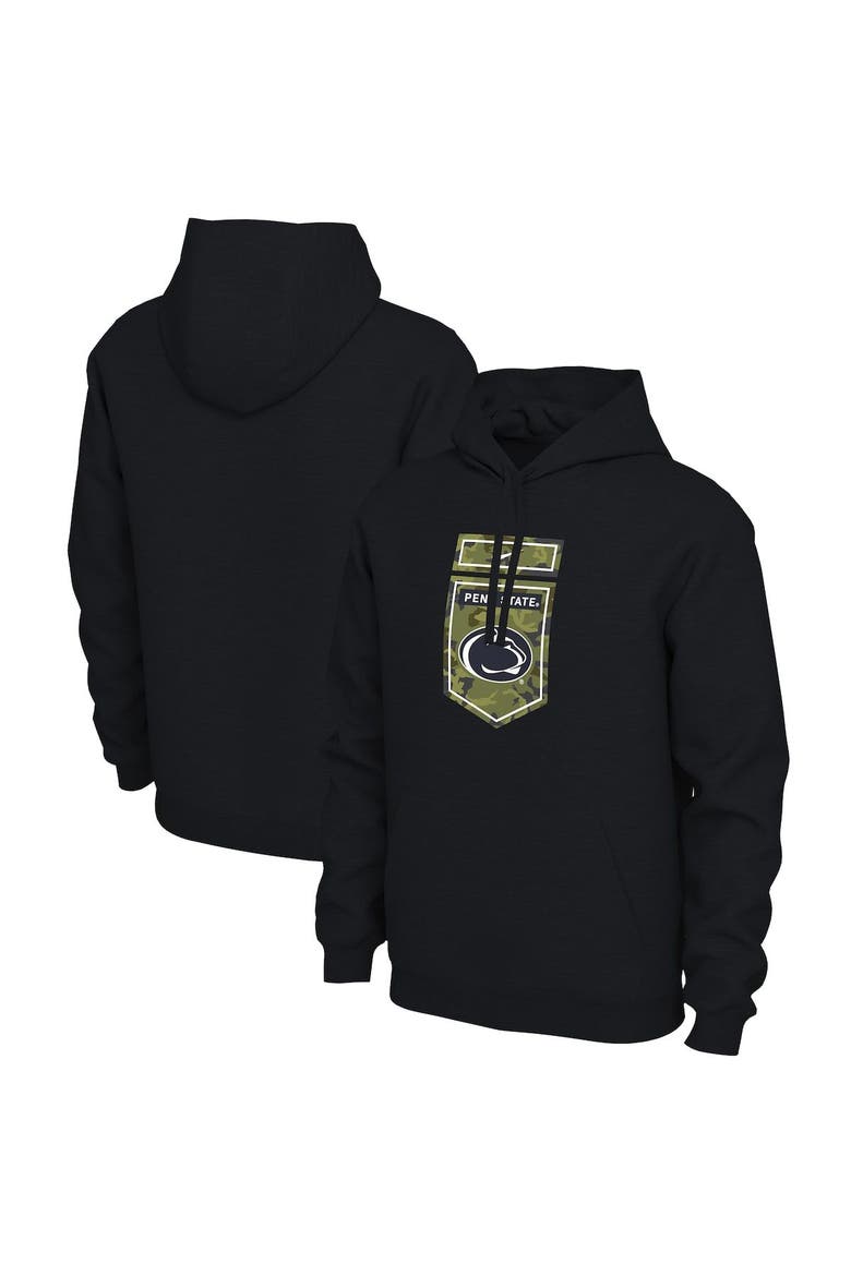 Men's Nike Black Penn State Nittany Lions Veterans Camo Pullover Hoodie, Main, color, Black