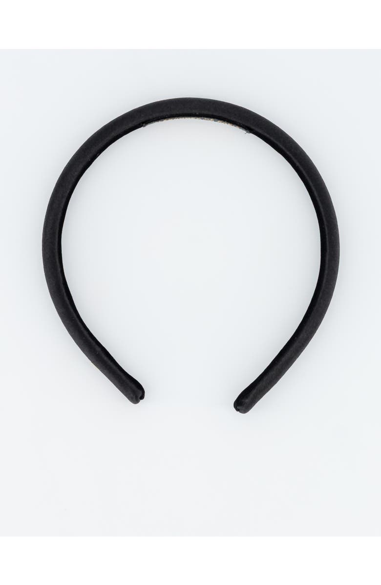 Alexandre de Paris Douceur Silk Satin Headband, Alternate, color, Black