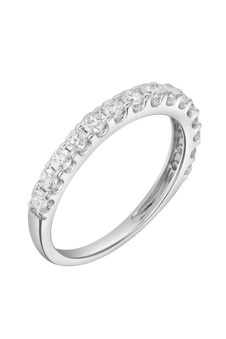 Francesca 14K Gold Round Diamond Studded Half Eternity Band Ring - 0.5cts, Alternate, color, 14K White Gold