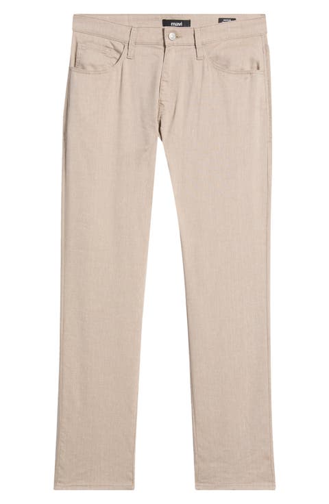 Marcus Slim Straight Leg Pants (Coffee Linen)