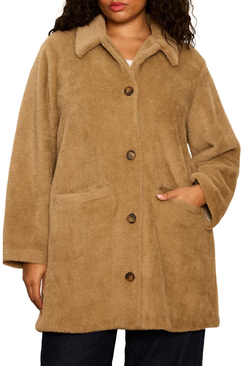 Upside Faux Fur Jacket, Alternate, color, HOT COCOA BROWN