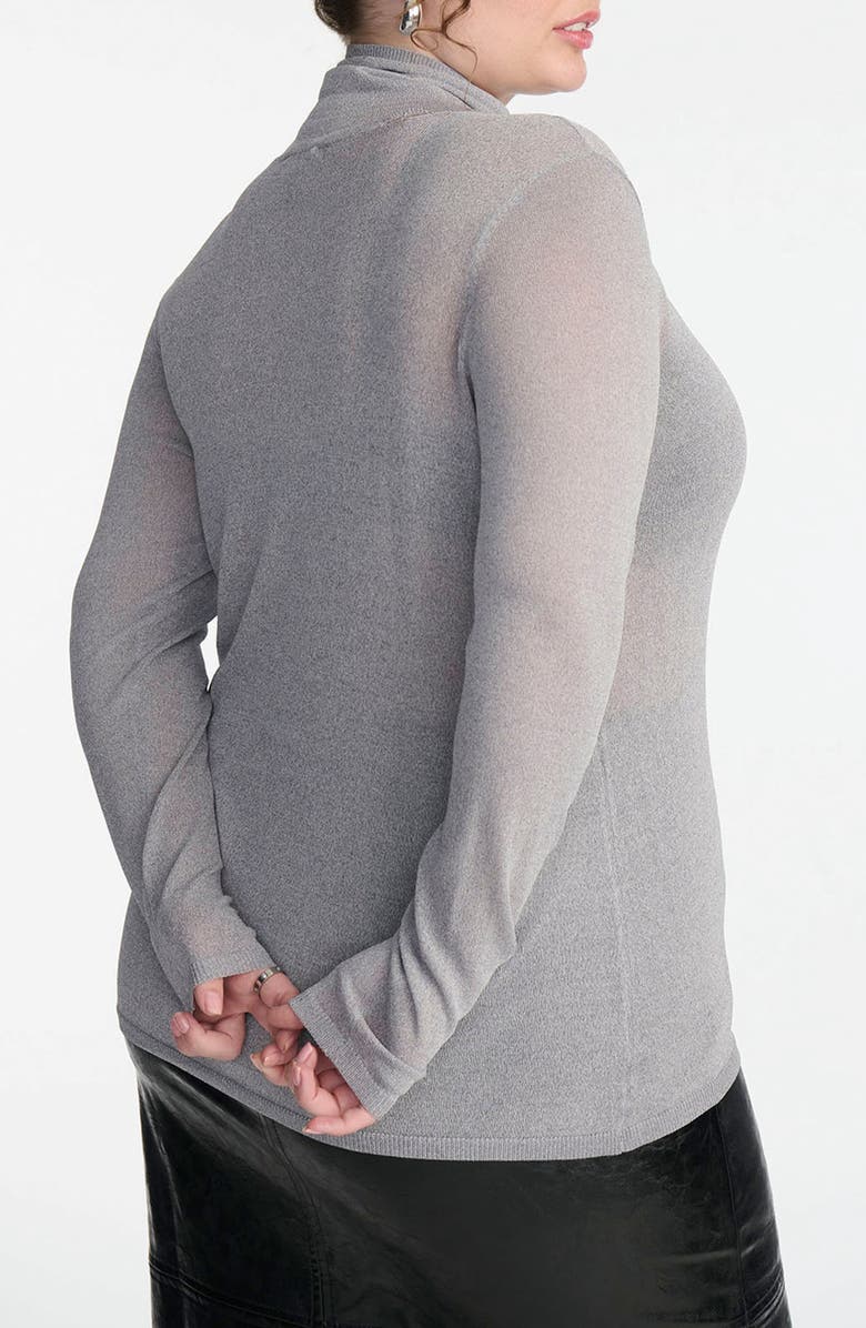 ELOQUII Sheer Turtleneck Sweater, Alternate, color, 
