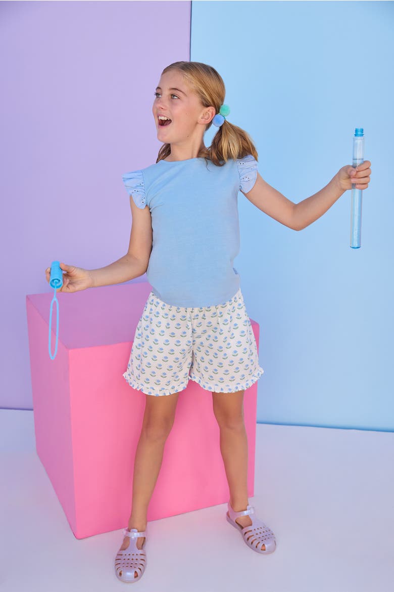 Kids' Knit Eyelet Tank, Alternate, color, Light Blue