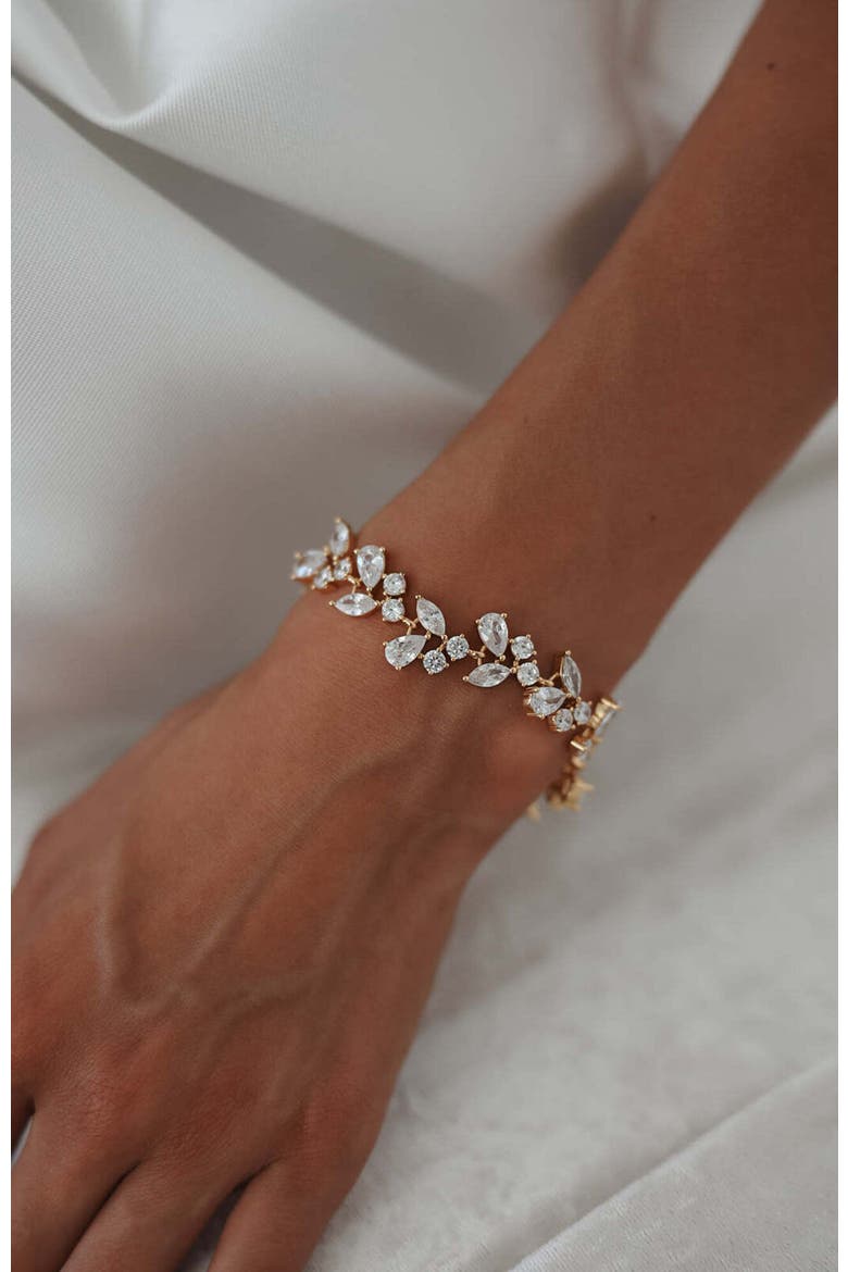 Cami Crystal Bracelet, Alternate, color, Gold