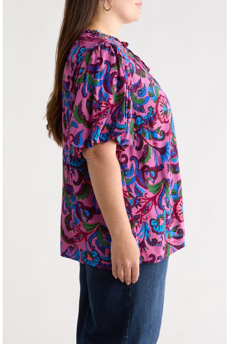 Valier Floral Print Puff Sleeve Top, Alternate, color, MAUVE-MULTI