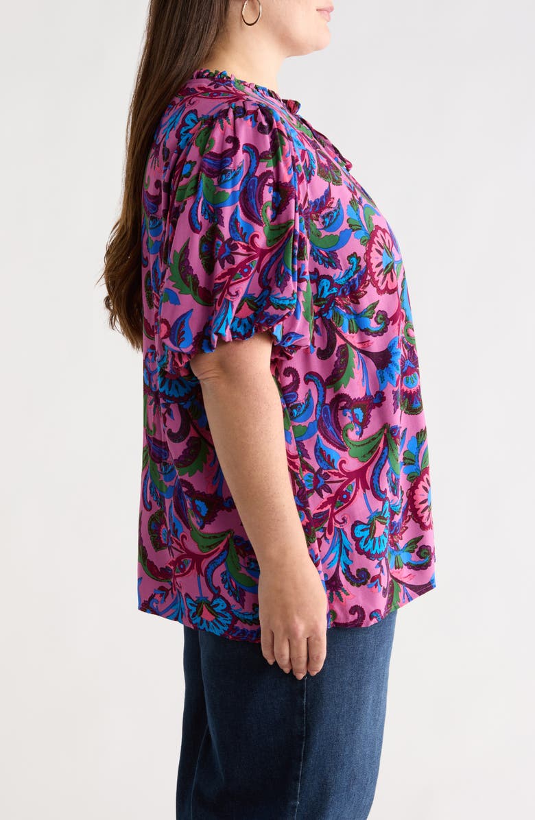 SUGARLIPS Valier Floral Print Puff Sleeve Top, Alternate, color, Mauve-Multi