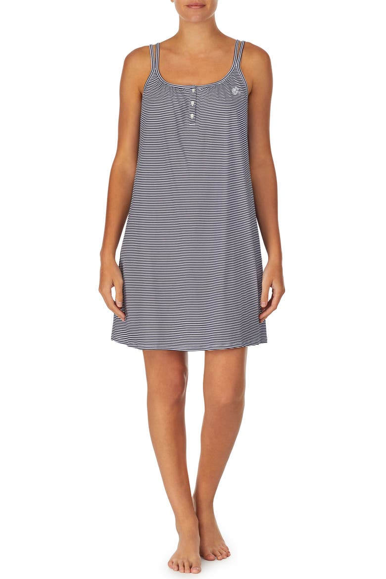 Double Strap Nightgown, Main, color, BLUE