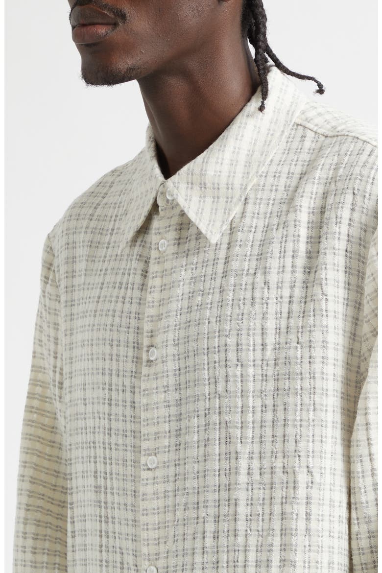 Wes Check Cotton Seersucker Button-Up Shirt, Alternate, color, SUBTLE BEIGE CHECK