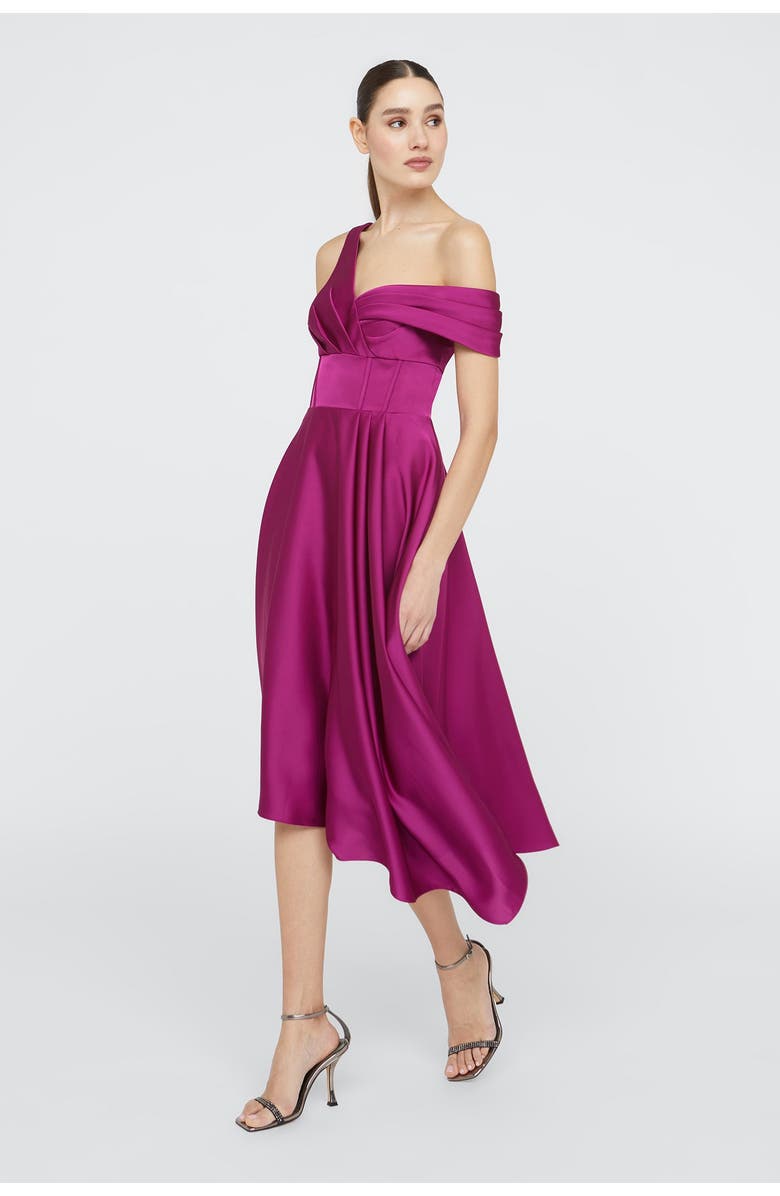 Theia Mirielle Cocktail Dress, Alternate, color, Sangria