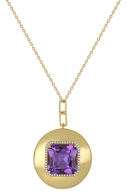 Iris Amethyst & Diamond Medallion Pendant Necklace (Online Trunk Show)