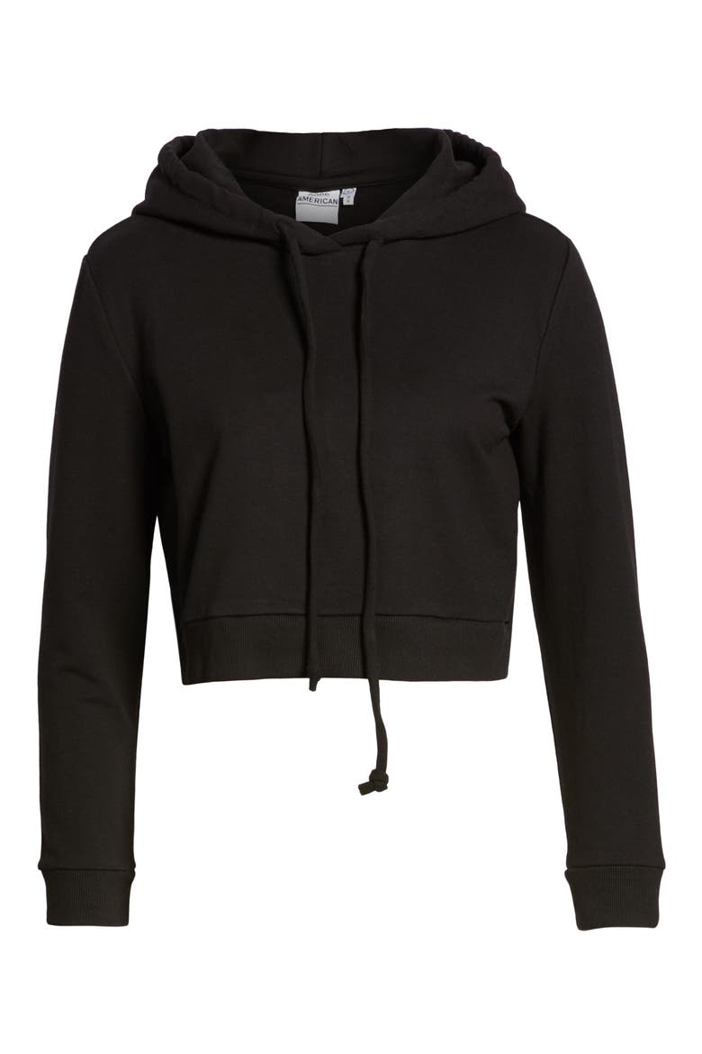 Crop Hoodie, Alternate, color, BLACK001