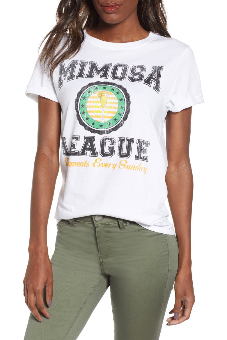 Mimosa League Tee, Main, color, WHITE
