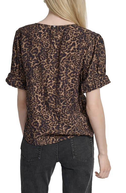 Dkny Abstract Zebra Print Voile Top In Multi