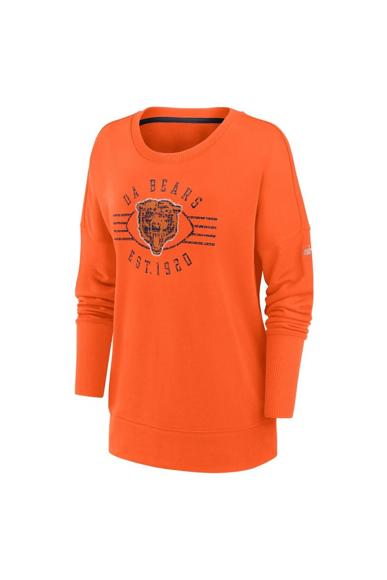 Women's Nike Orange Chicago Bears Rewind Playback Icon Performance Pullover Sweatshirt, Alternate, color, Orange
