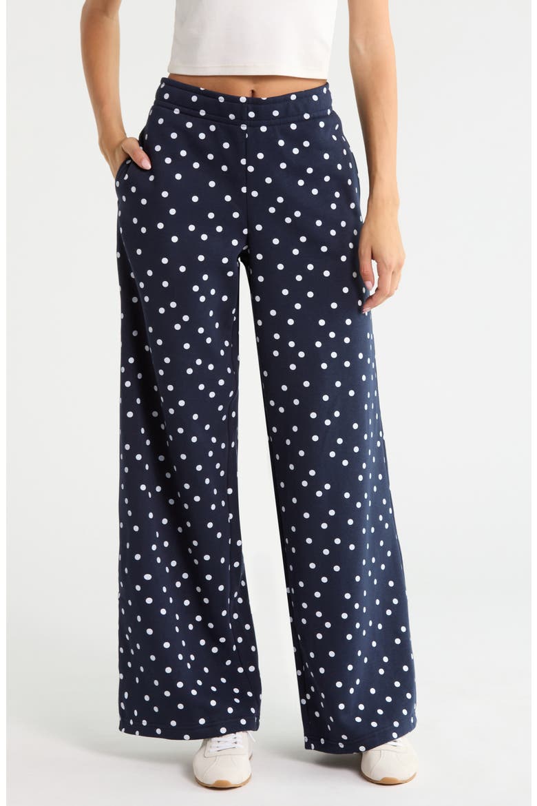 Polka Dot Cotton Blend Baggy Sweatpants, Main, color, POLKA DOT