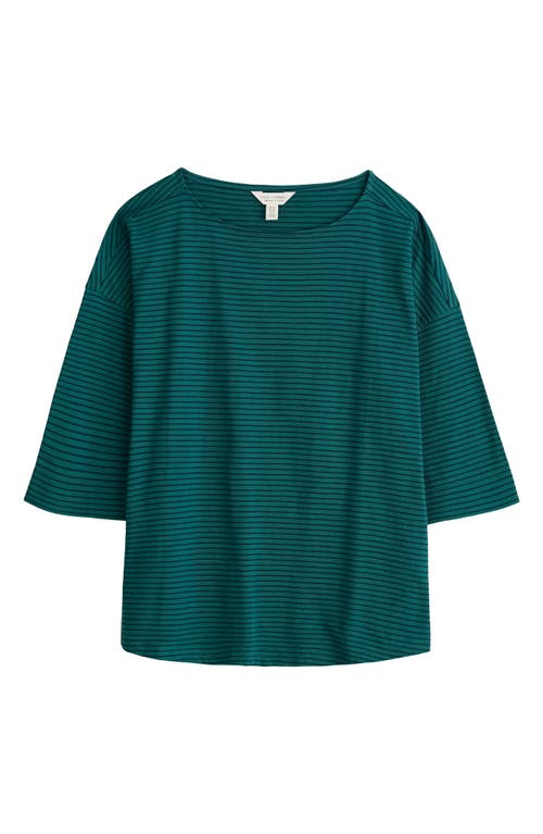 Seasalt Cornwall Tremayne Quay Stripe Organic Cotton Top In Green