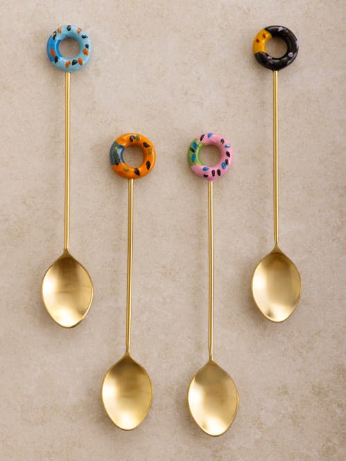 Gauri Kohli Bursa Teaspoons, Set Of 4 In Multi