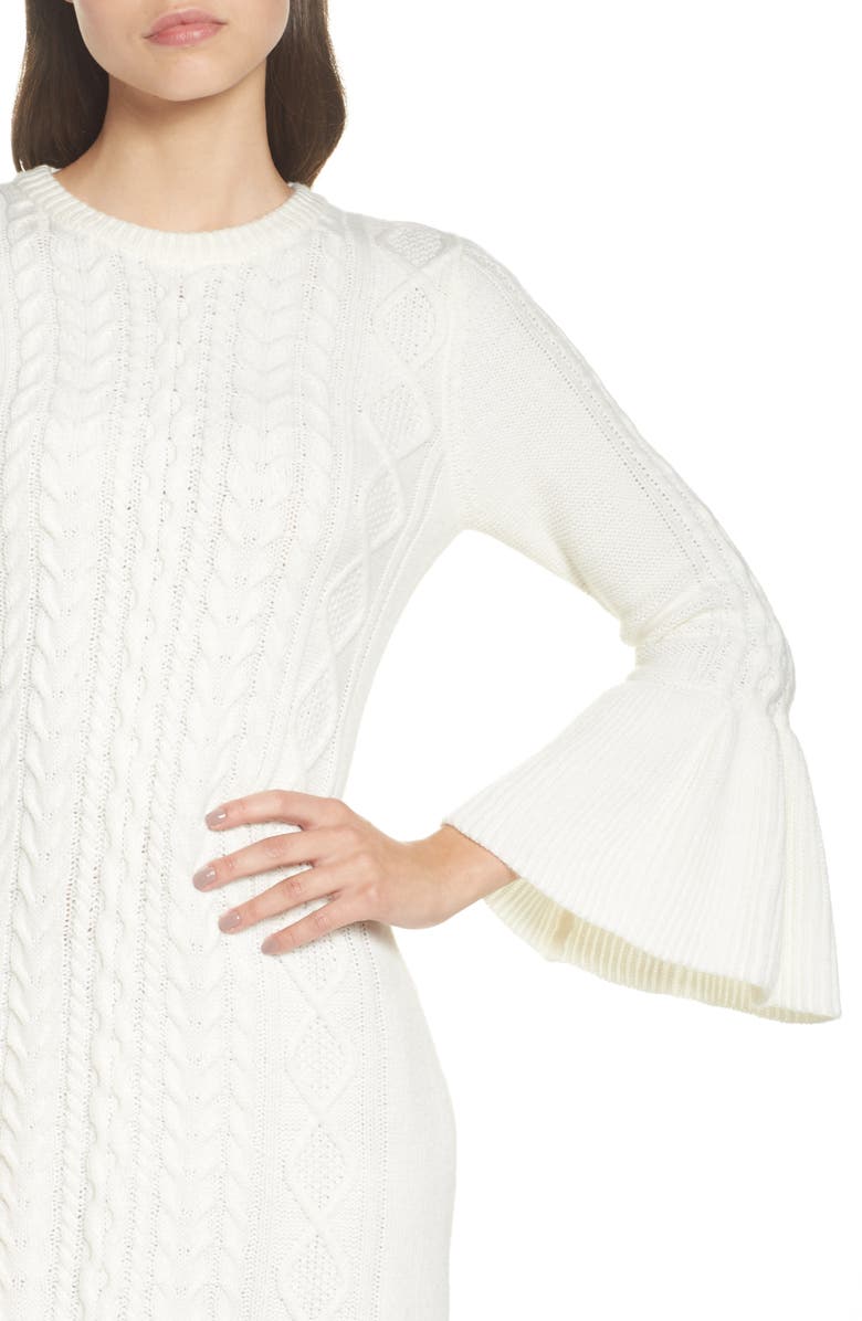 Eliza J Mixed Cable Sweater Dress, Alternate, color,