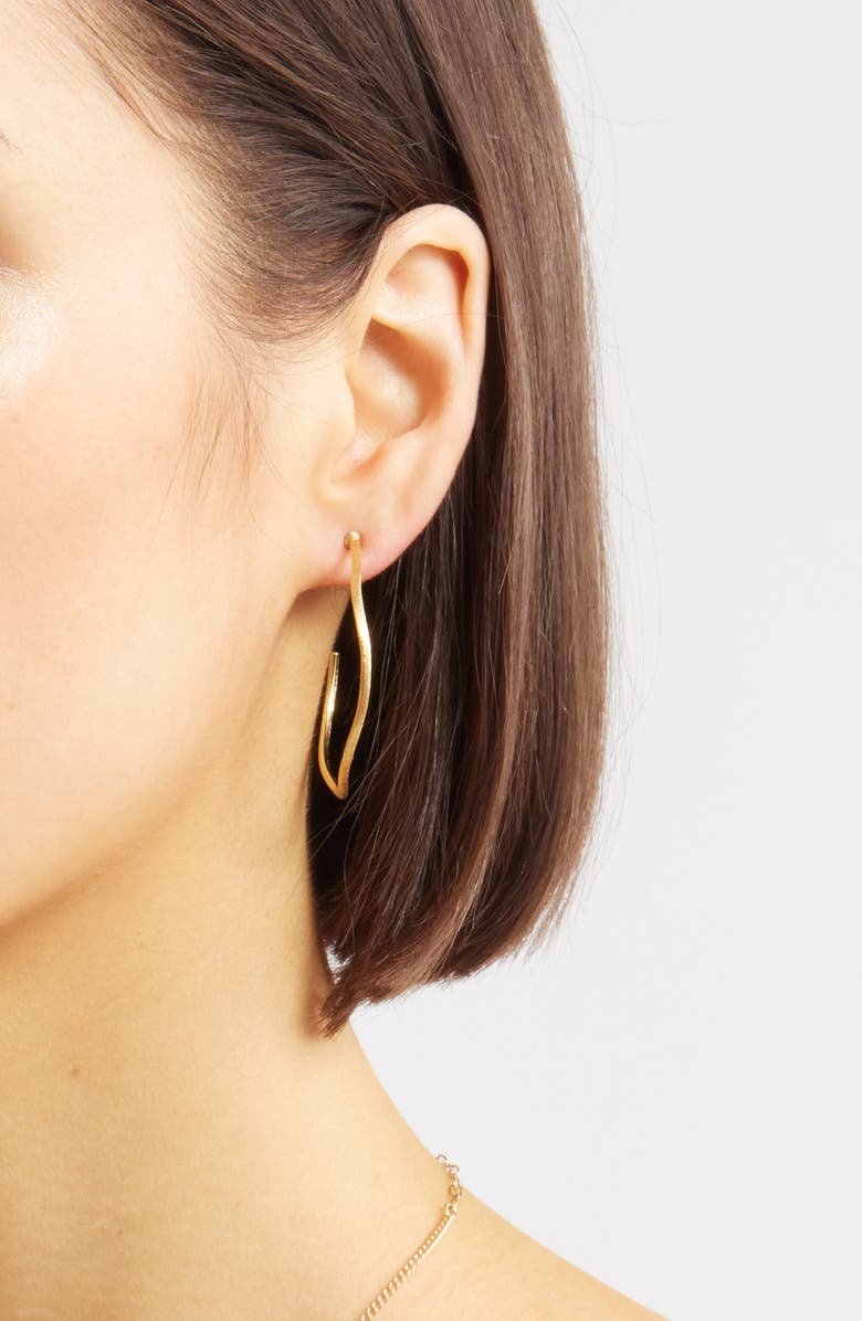 Marco Bicego Jaipur 18K Yellow Gold Medium Narrow Hoop Earrings, Alternate, color, 