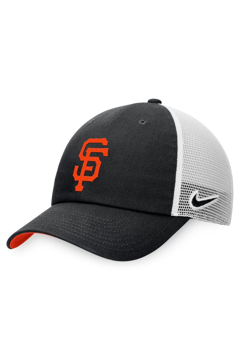Men's Nike Black/White San Francisco Giants Heritage86 Lightweight Unstructured Adjustable Trucker Hat, Main, color, Black