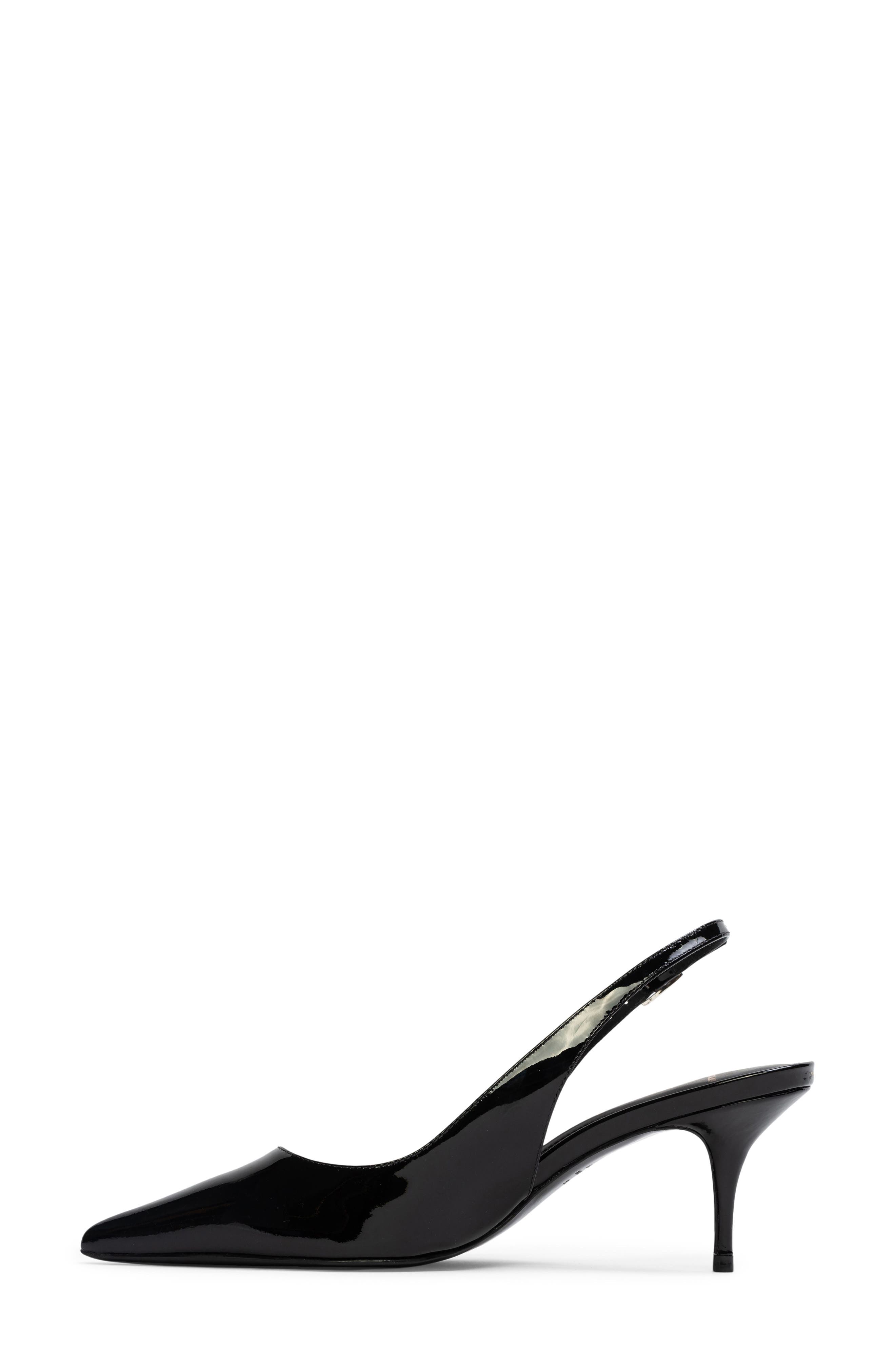 BLACK SUEDE STUDIO Alloy Pointed Toe Slingback Pump, Alternate, color, Black