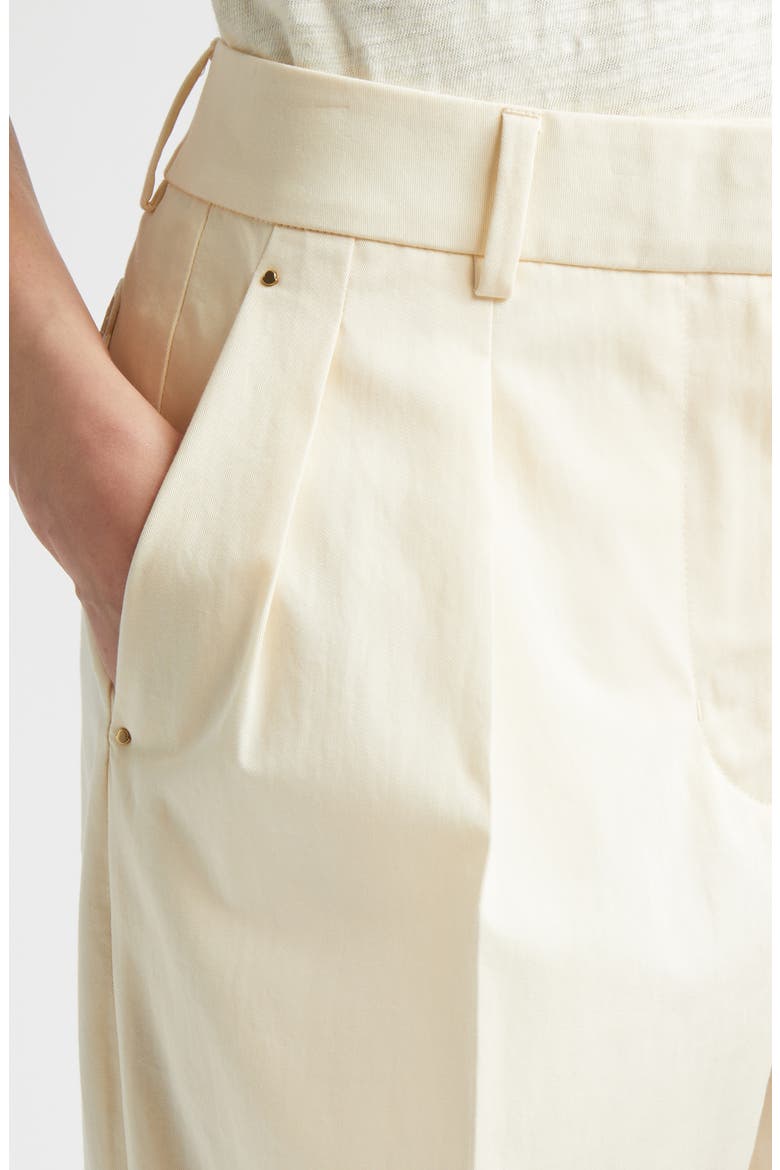 Cotton Gabardine Wide Leg Pants, Alternate, color, WHITE