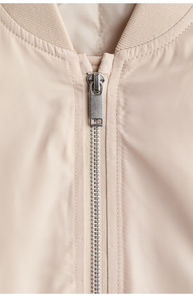 H&M Padded Bomber Jacket, Alternate, color, Light Beige