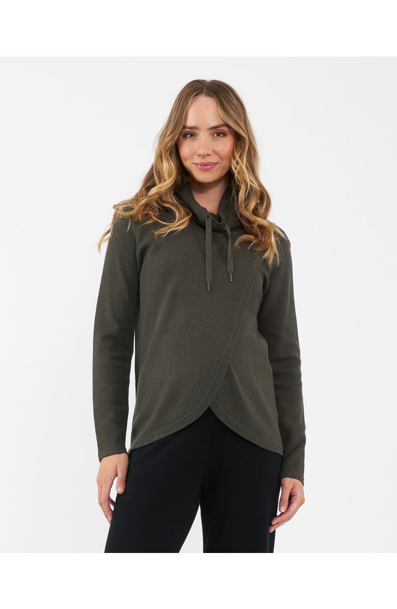 Ripe Maternity Cassie Cross Over Nursing Knit Khaki, Main, color, Green