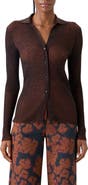 Akris punto Two Tone Virgin Wool Rib Cardigan