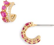 Nadri Love All Double Hoop Earrings