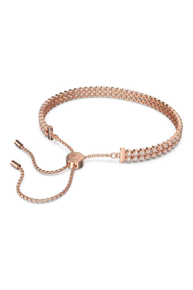 Matrix Double Crystal Slider Bracelet, Alternate, color, ROSE GOLD
