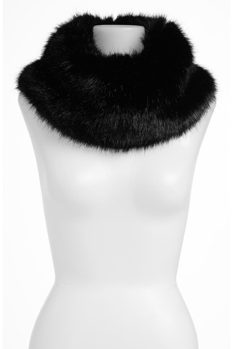 Faux Fur Collar, Main, color, BLACK