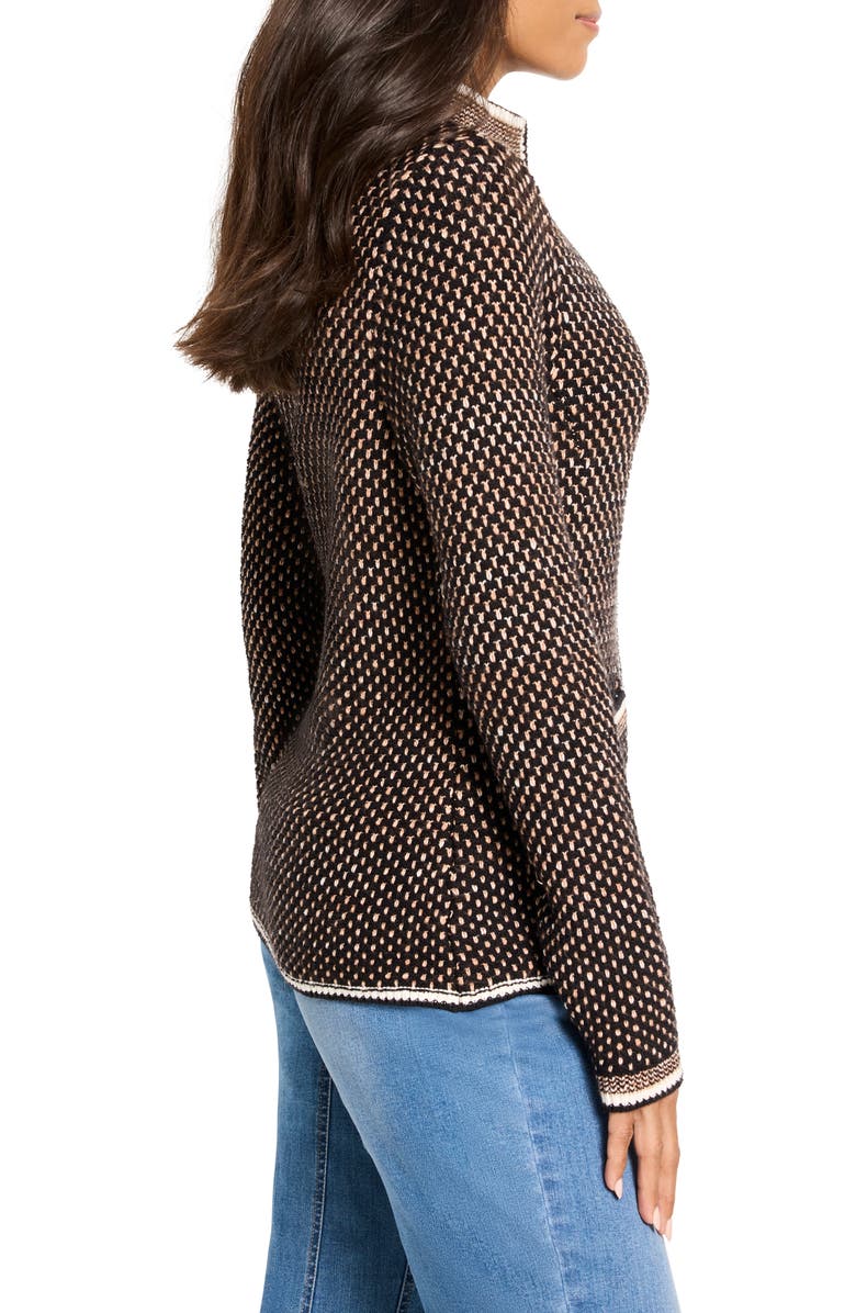 NIC+ZOE Brick Stitch Knit Jacket, Alternate, color, Neutral Multi