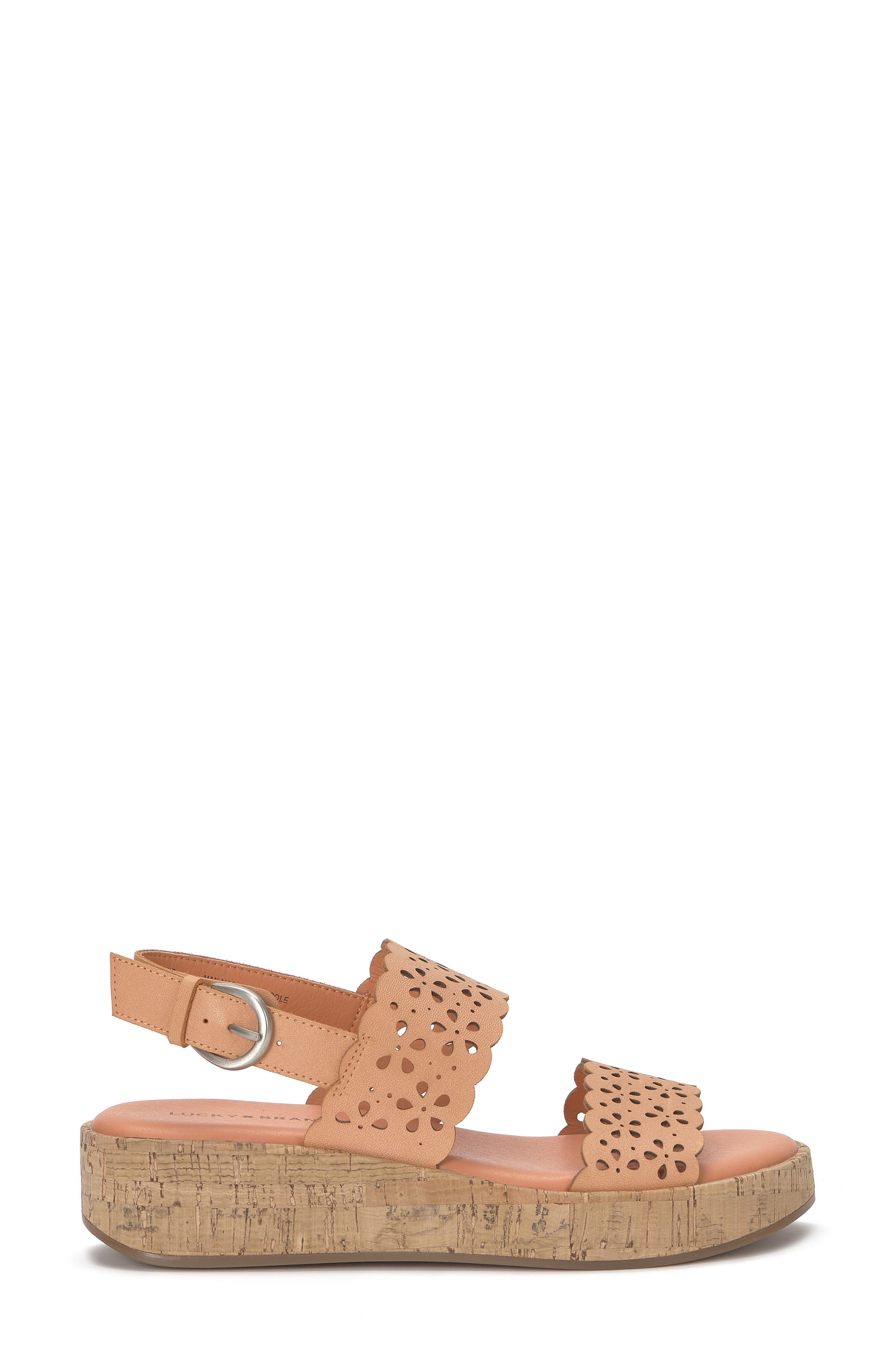 Elsie Wedge Sandal, Alternate, color, SUNSET PEACH