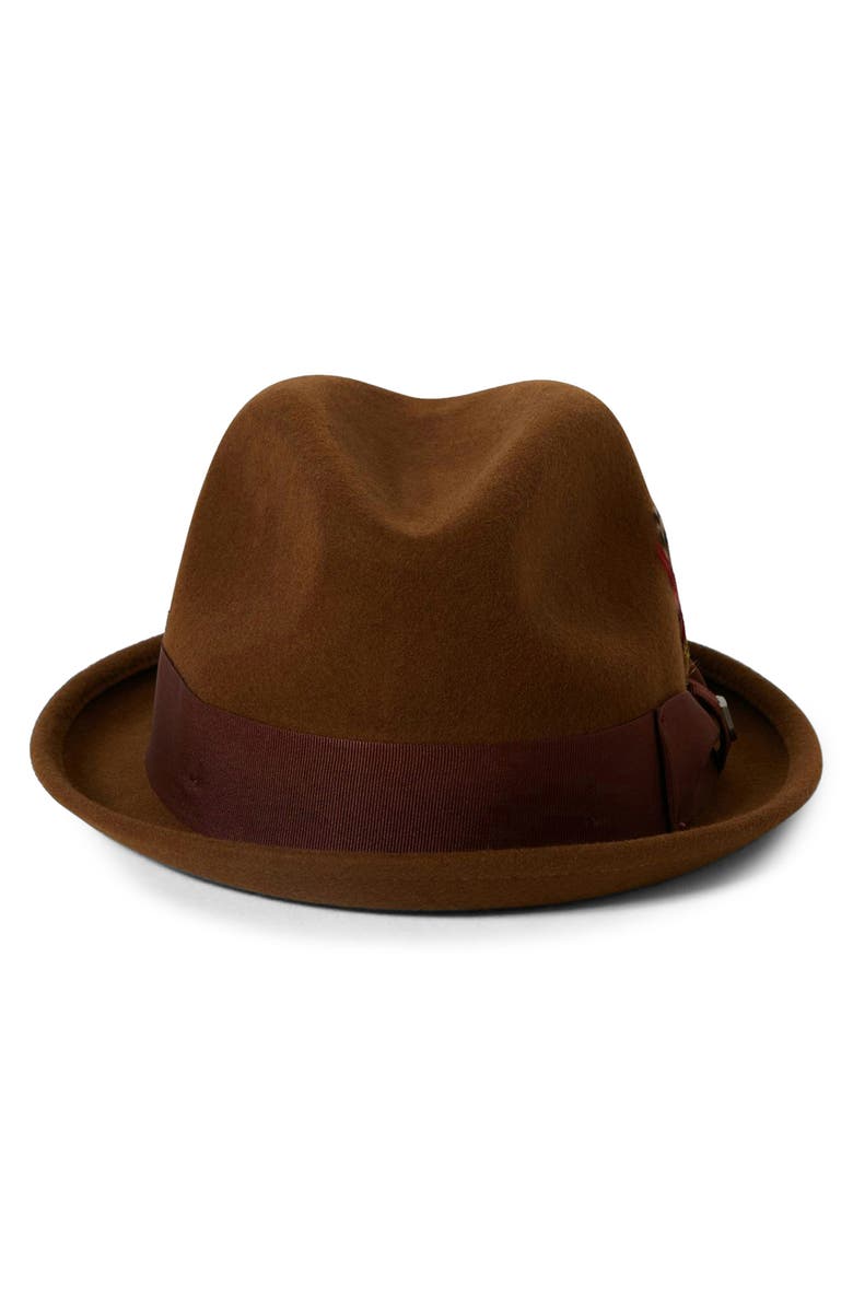 Brixton Gain Wool Fedora, Alternate, color, Coffee/ Chestnut