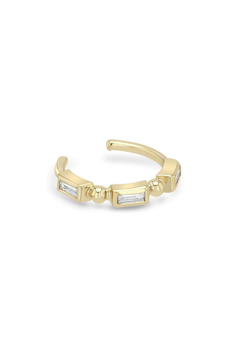 Single 14K Gold Baguette Bezel Diamond Ear Cuff, Main, color, 14K YELLOW GOLD