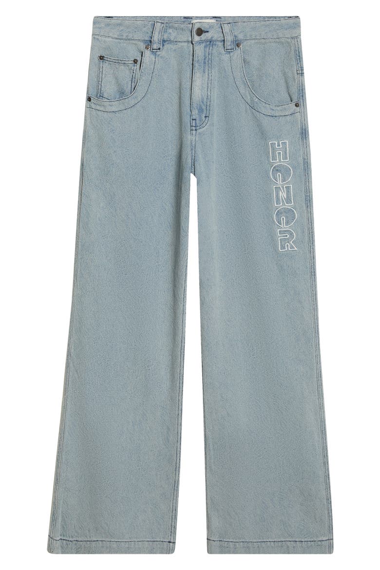 Swirl Jacquard Wide Leg Jeans, Alternate, color, LIGHT INDIGO