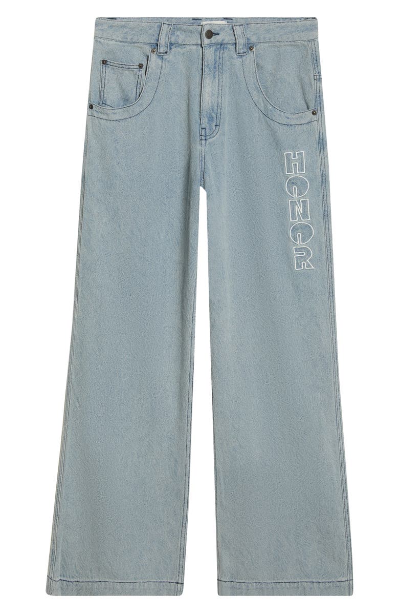 HONOR THE GIFT Swirl Jacquard Wide Leg Jeans, Alternate, color, Light Indigo