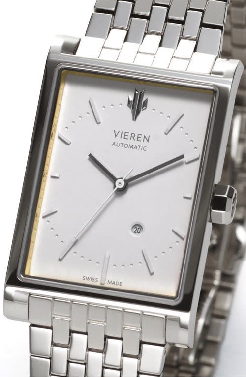 Vieren Matte White Swiss Automatic Watch In White