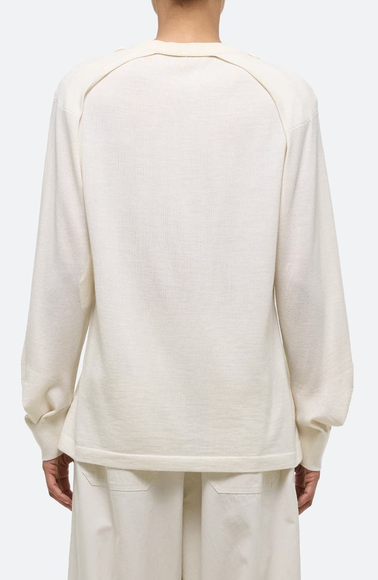Helmut Lang Crewneck Wool & Silk Sweater & Shrug, Alternate, color, Ivory
