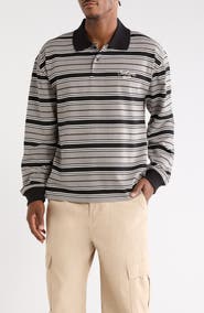 Carhartt Work In Progress Devitt Stripe Loose Fit Cotton Rugby Shirt