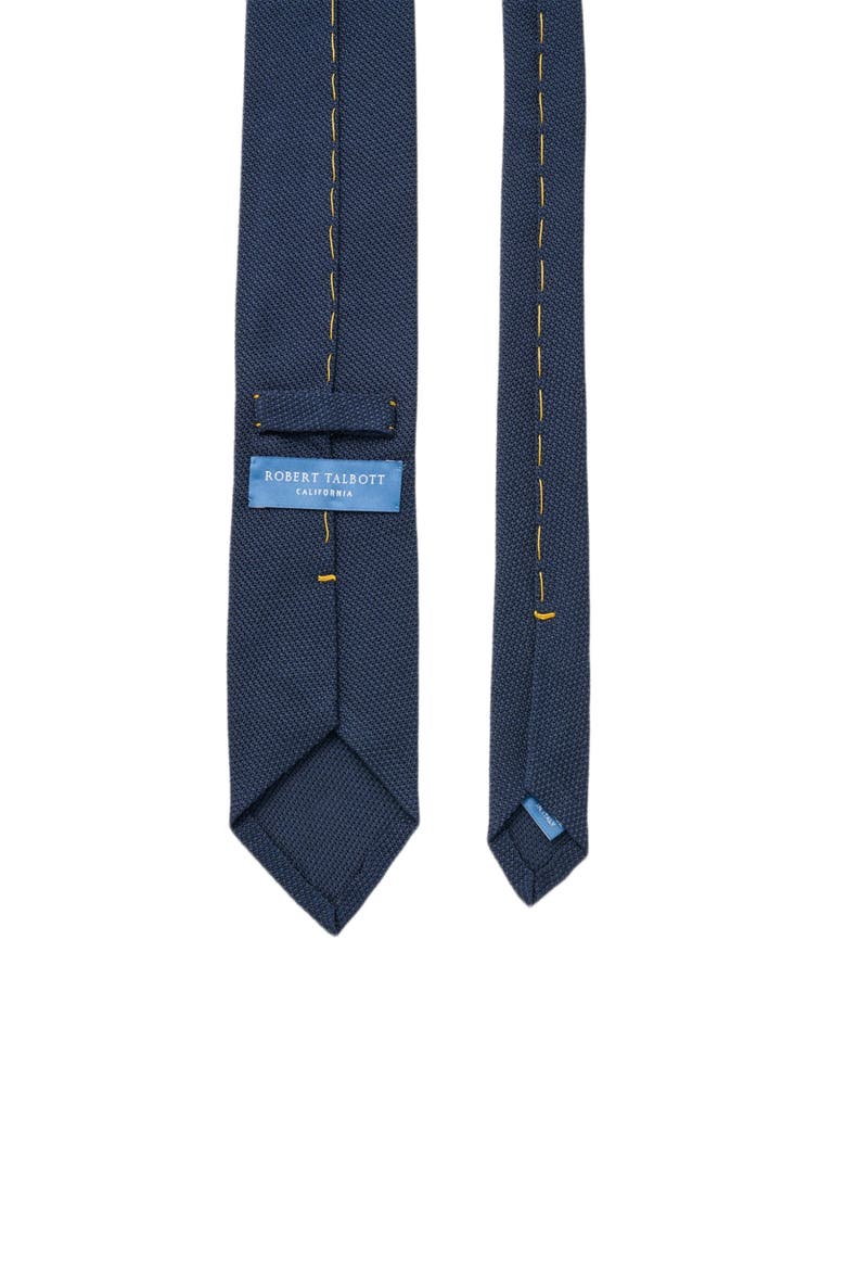 Duvall Solid Grenadine Silk Necktie, Alternate, color, Navy