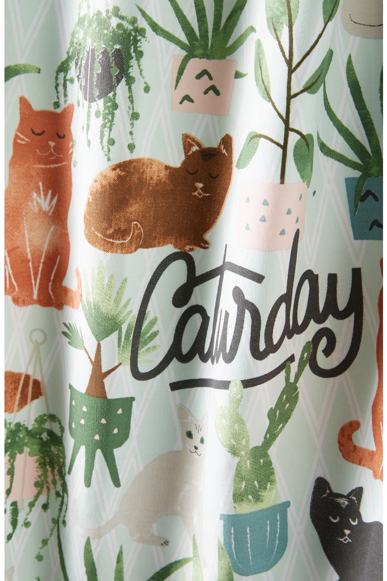 Caturday Dishtowel, Alternate, color, SKY