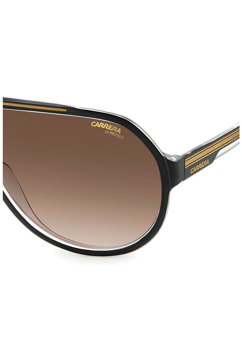 64mm Oversize Gradient Aviator Sunglasses, Alternate, color, BLACK GOLD/ BROWN